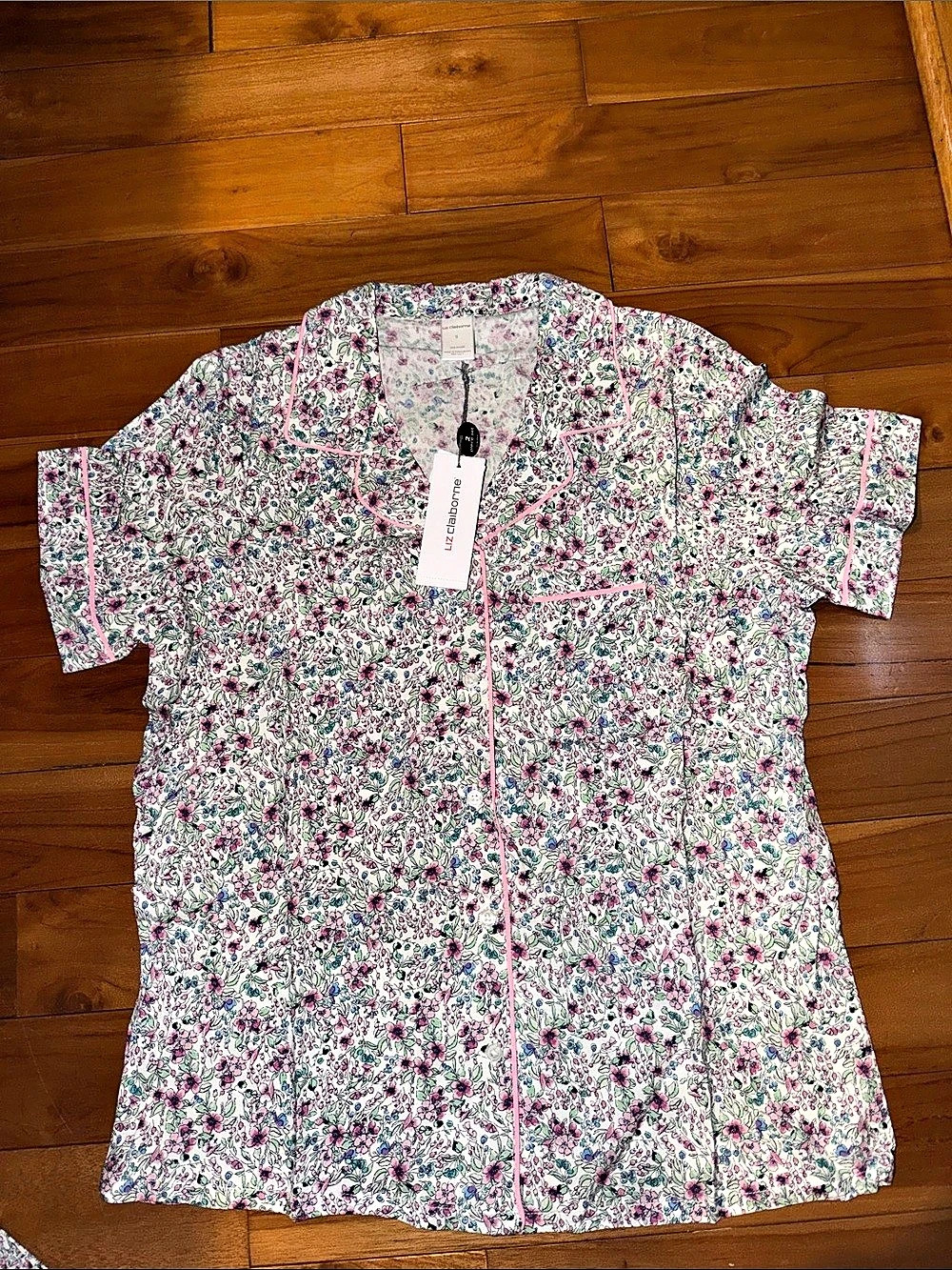 Liz Claiborne Dreamweaver Floral Pajama Set in Pink & Green NWT Size Small